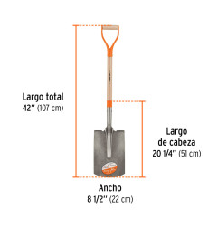 Pala (lampa) recta puño Y 10014 TRUPER