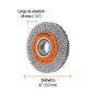 Escobilla Carda alambre ondulado 6" x 13/16" para esmeril 11523 TRUPER