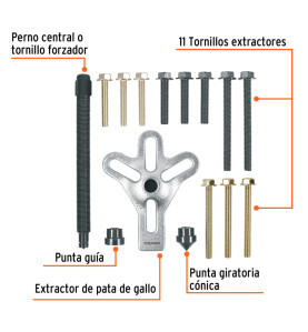 EXTRACTOR PATA DE GALLO X 15 PIEZAS TRUPER 14511