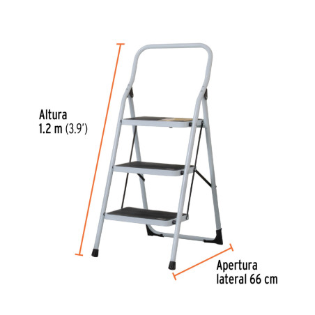 ESCALERA TUBULAR PLEGABLE 4 PELDAÑOS PRETUL 24122