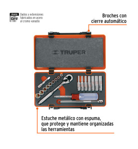 JUEGO DADOS 1/4 X 20 PZ 13981 TRUPER