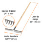 Rastrillo recto de 16 dientes mango de 60" 17880 TRUPER