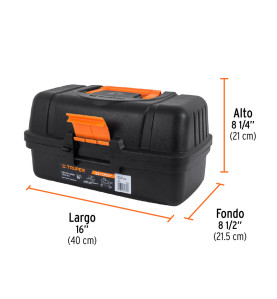 Caja para pesca de 16" con 3 bandejas deslizables 10539  Truper