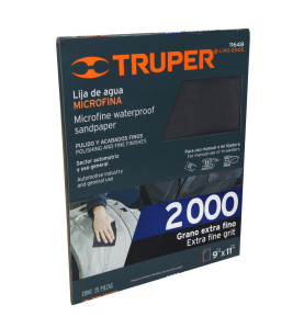Lija de agua grano 2000 microfina carburo de silicio Truper 11648