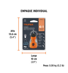 LLAVERO MULTIHERRAMIENTAS CON LED TRUPER 13336
