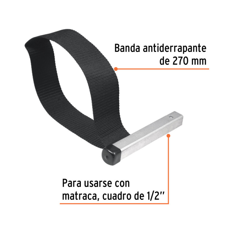 Llave de banda de nylon 6" para filtro de aceite 14526 Truper