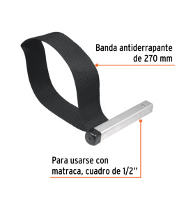 Llave de banda de nylon 6" para filtro de aceite 14526 Truper